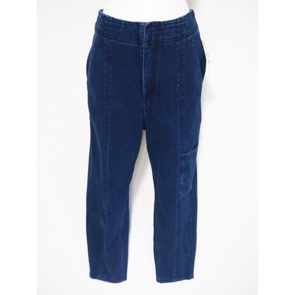 Pilcro Anthropologie Blue Dark Wash Denim Straight Leg High Rise Jeans, Size 27 - Picture 1 of 16